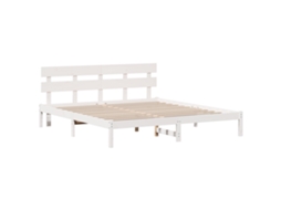Conjunto 1 Estrutura Da Cama Vidaxl Branco Madeira De Pinho Maciça (180 X 200 Cm)