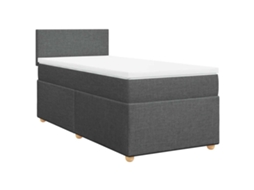 Cama Box Spring com Colchão Solteiro Tecido Cinzento Escuro MAISON EXCLUSIVE (90x190 cm)