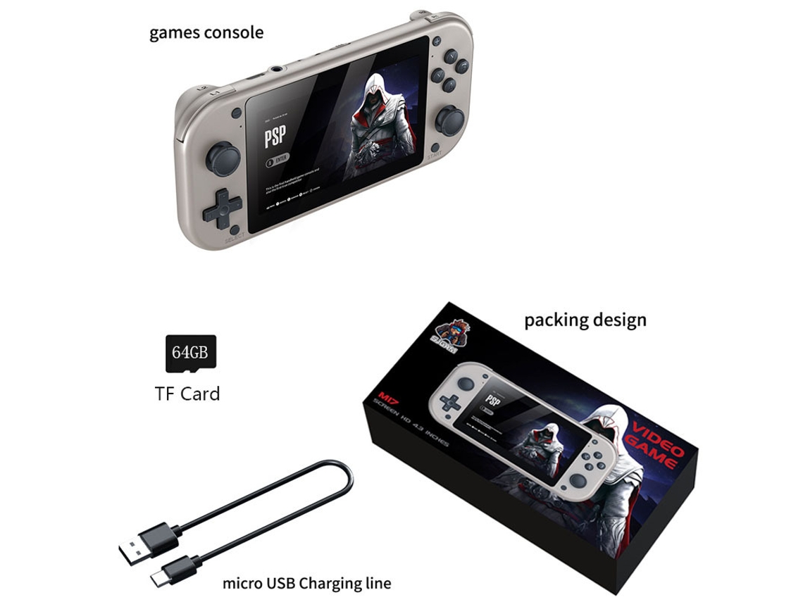 Console retrô de alta definição, 64GB