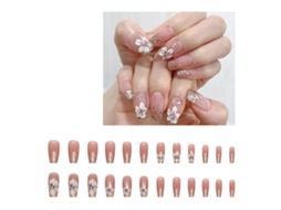 Tips para Unhas para Adolescente Atualizado Modelo R758 com Cola para Unhas em Marrom AURUM