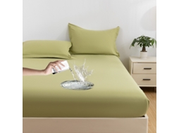 Protetor De Colchão Impermeável Czhhmart 100cmx200cm (com Par De Fronhas) Verde Grama