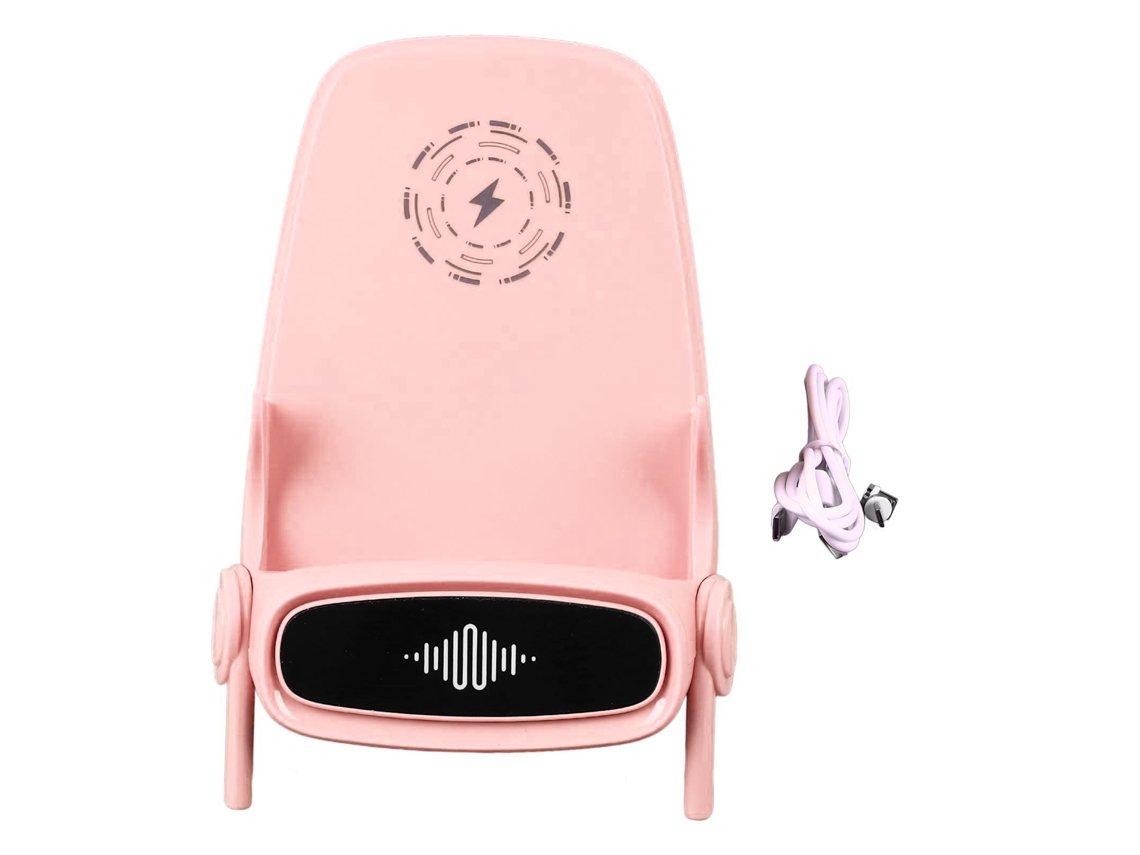 Base de Carga Inalámbrica Magnética de 36W para 2 Telefones Rosa | S/MARCA