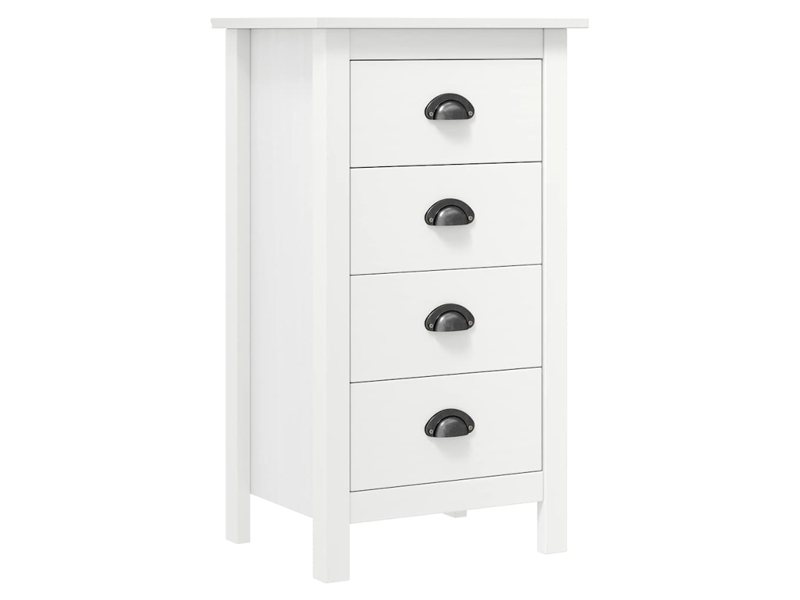 Vidaxl Aparador Hill 46x35x80 Cm Madeira De Pinho Maciça Branco
