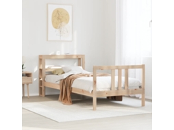 Vidaxl Estrutura De Cama Com Cabeceira 75x190 Cm Pinho Maciço