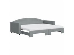 Daybed With Trundle, Daybeds With Trundles Vidaxl Cinzeto Tecido (90 X 200 Cm)
