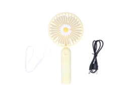 Ats ventilador Portátil Mini Recarregável com Padrão de Flores Bonito Plegável para Lar Escritório Viagens Amarelo