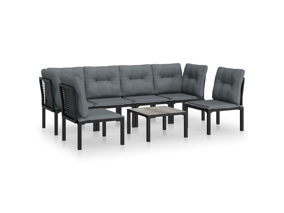 Garden Lounge Set, Garden Lounge Sets Vidaxl Preto Aço (n/a)