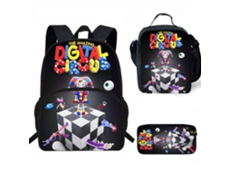Conjunto De Três Peças De Mochila Infantil Com Motivos De Circo: Mochila Escolar Com Alças, Lancheira Térmica E Estojo, Padrão 4