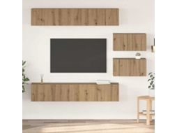 Vidaxl Conjunto De Móvel De Tv 6 Pcs Carvalho Artesanal