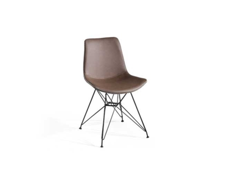 Conjunto de 2 Cadeiras de Jantar Ecopele Zaire MOMMA HOME (Castanho - Polipele - 52x56x82.5/46 cm)