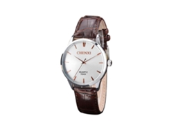 Relógio de Quartzo Masculino Estilo Vintage Pulseira de Couro Pu Rose Redwhite
