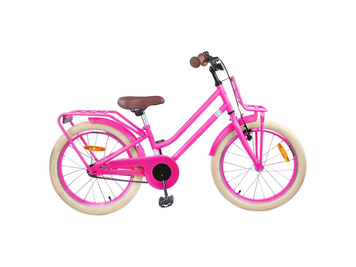 Vidaxl Bicicleta Infantil 18 Polegadas Para 5-7 Anos Rosa Escuro
