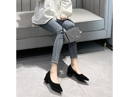 2026-zapatos Planos De Punta Cerrada Para Mujer Antideslizantes Confortables Loafers De Moda Diaria Ioc Eu 40 Cuero De Gamuza Negro