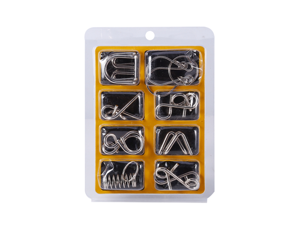 Primerox 8pcs/set Quebra cabeças de Metal Jogo de Mente Educativo Brinquedo para Adultos e Crianças Iq Test