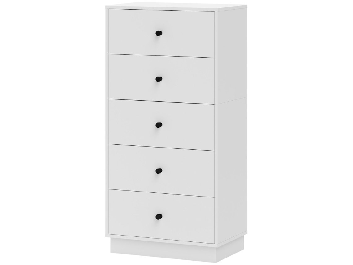 Cômoda Branca 47x29x95cm, 5 Gavetas. Ge