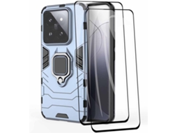 Capa Mi Anel Rotativo Híbrida Tpupc Vidros Para Xiaomi Xiaomi 14 Pro Hongwe. Magnética Azul