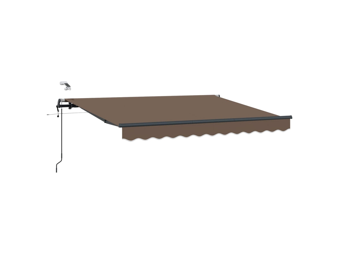 Vidaxl Toldo Retrátil Cinzento-acastanhado 500 × 350 Cm Poliéster