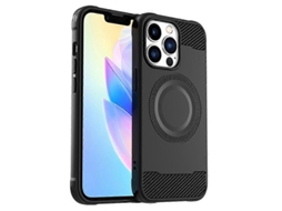 Capa De Celular Tpu Com Textura De Fibra De Carbono Para Iphone 13 Pro Compatível Com Magsafe