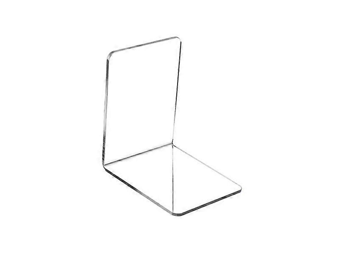Rebe soporte de Libros Acrílico Transparente Decorativo Organizador para Estanterías Y Escritorios Tamaño 13x10x10cm Blanco