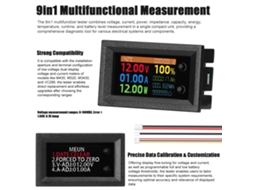 Tester Multifuncional 9 em 1 com Display Ips 1.14 Polegadas Medição Tensão Corrente Potência Energia S/MARCA