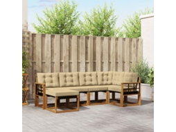 Vidaxl Conjunto De Sofás Para Exterior 6 Unid. Natural E Bege