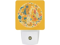 Luzes Noturnas Com Logotipo De Gato Impresso, Luzes Noturnas De Led Com Sensor, Luz Noturna Branca Quente Suave
