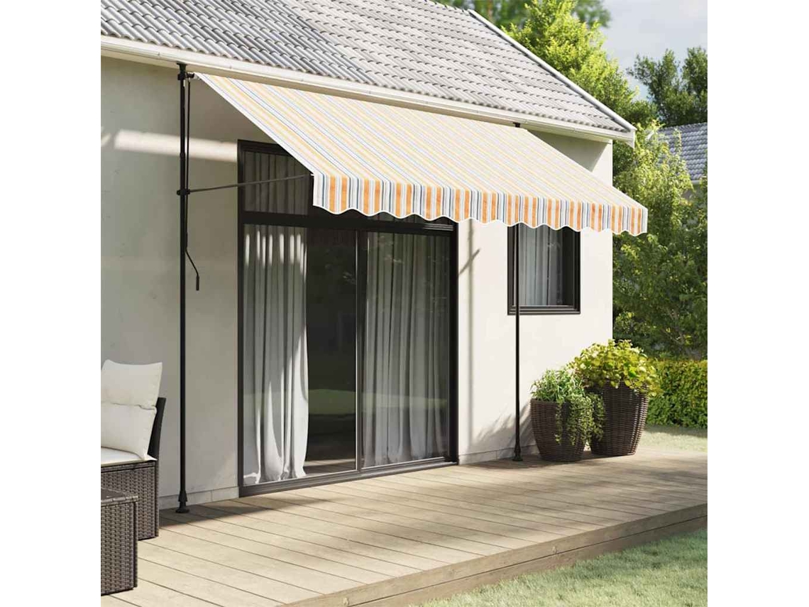 Vidaxl Tecido De Substituição Para Sanefa De Toldo 280x20 Cm Riscas Multicor