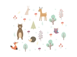 Omni sticker de Parede para Quarto Sala Cozinha Escritório com Animais e Árvores Bonitos Decoração Moderna