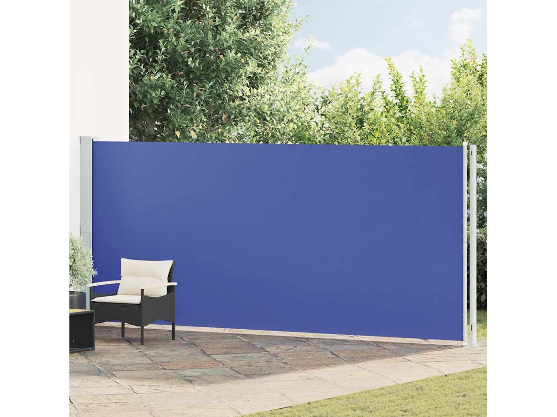 Vidaxl Toldo Lateral Retrátil De Pátio 180x600 Cm Azul