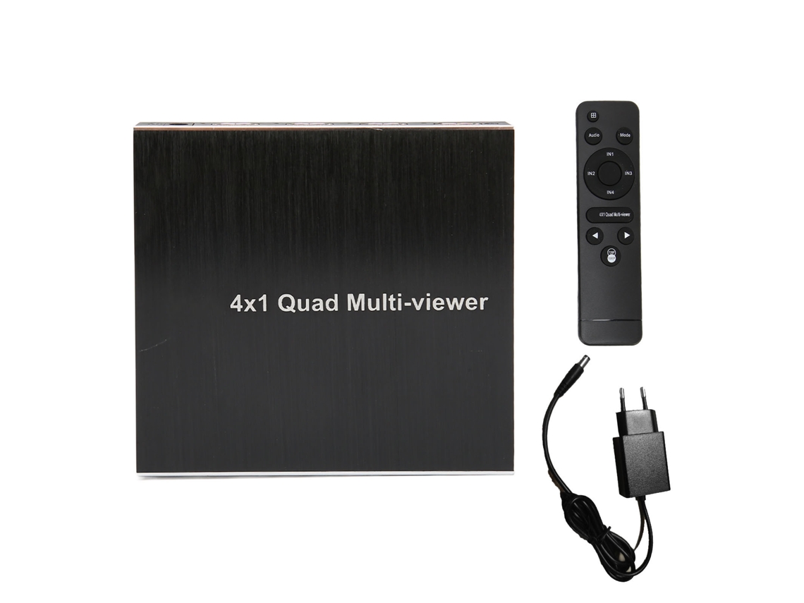 Aetheria comutador Visor Múltiplo 4x1 Interface Multimídia Hd 1080p 60hz com Controle Rs232 Plug Eu