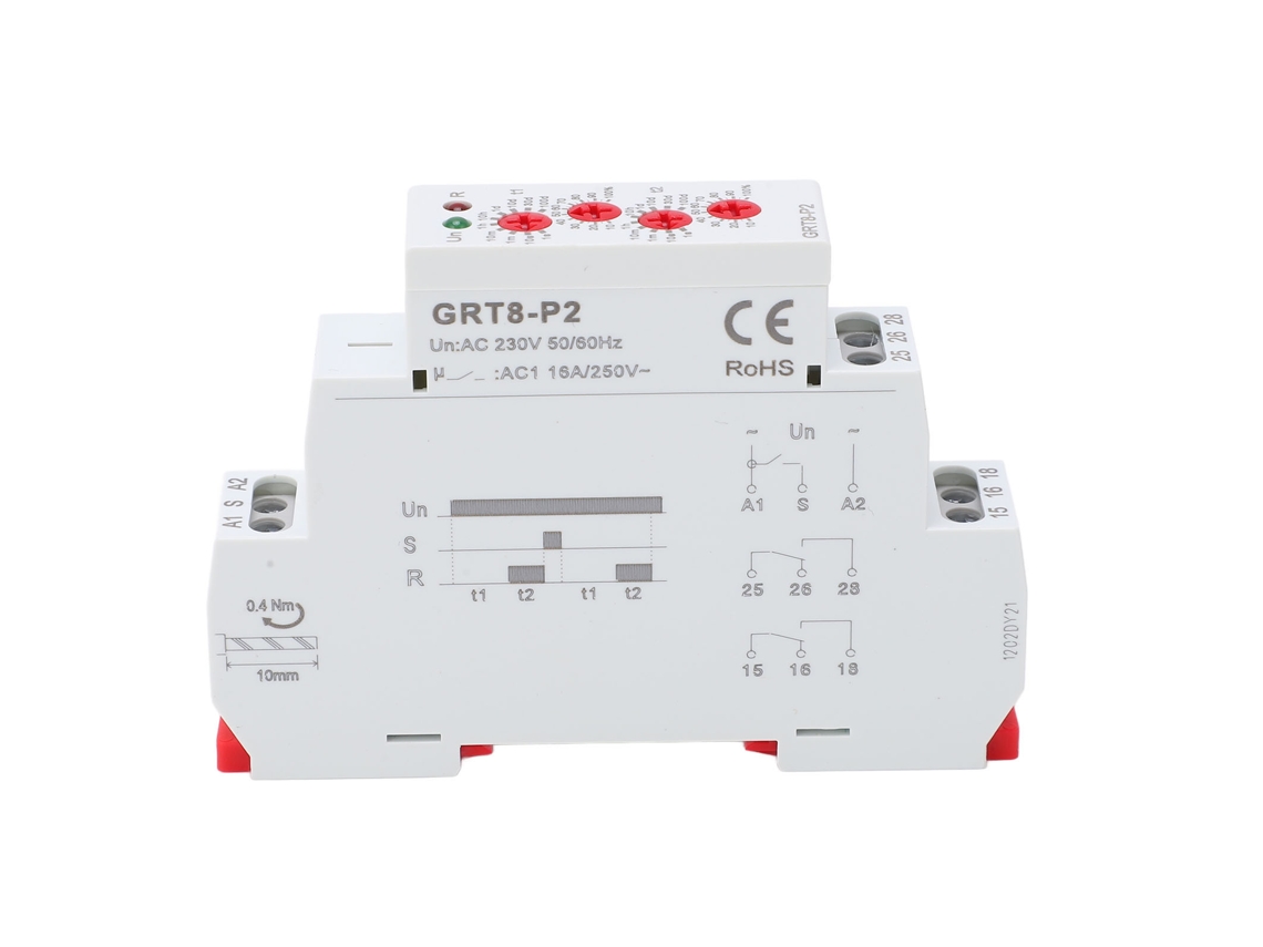 Relé de Tempo Industrial de Impulso Veloriskku montado em rail 230v com indicador | S/MARCA