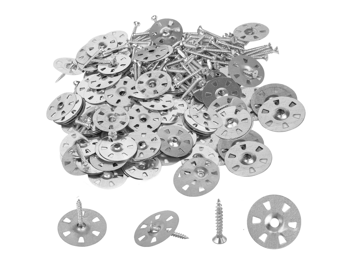 Painel de suporte para azulejos, 200 peças de arruelas isolantes metálicas fáceis de fixar para painéis de isolamento de 35 mm com V