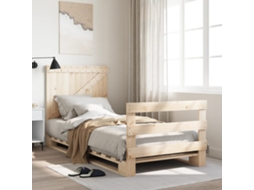 Vidaxl Estrutura De Cama Com Cabeceira 90x200 Cm Pinho Maciço