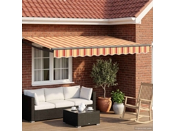 Vidaxl Toldo Retrátil Amarelo, Laranja E Branco 3,5 X 2 M