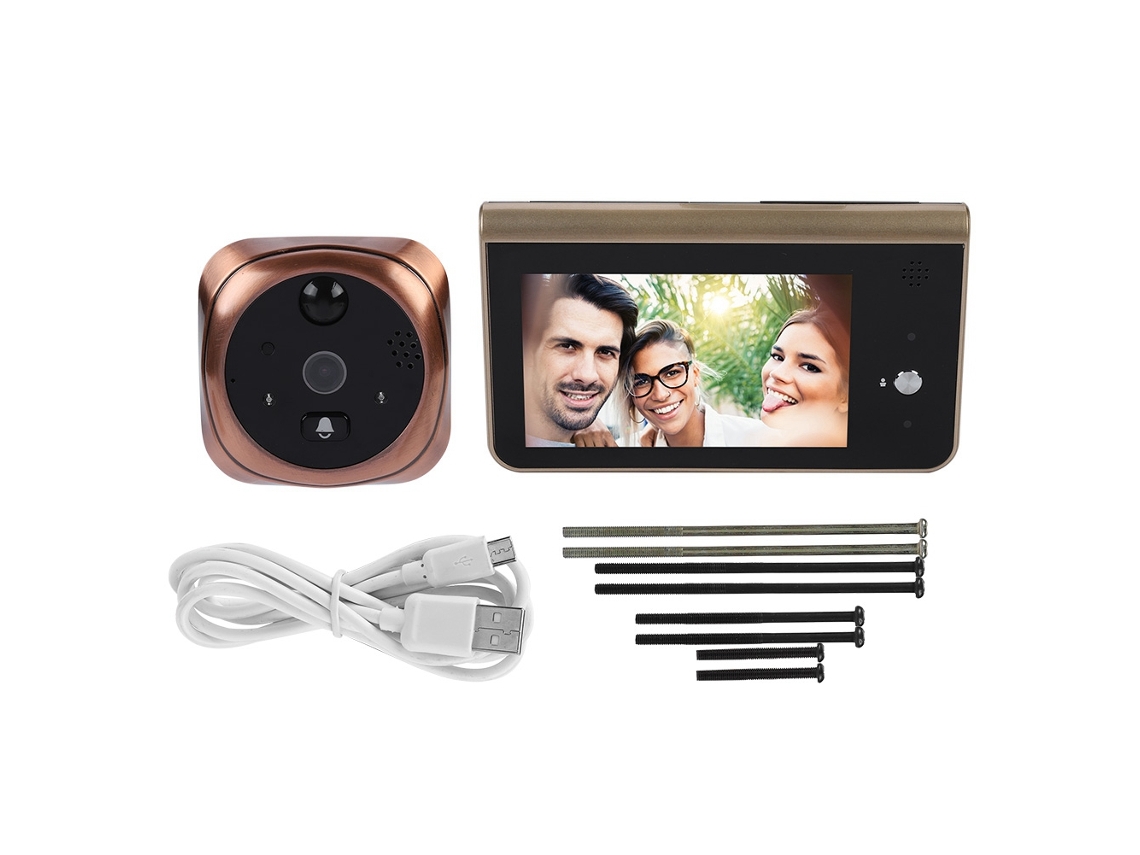 Visor De Porta Visual Inteligente Wifi (4,3 Polegadas, Visualização Remota)