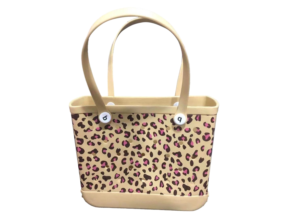 Bolsa de Mão Eva Pequena, Casual, com Furos, para Praia, Esportes, Compras, Viagens, Khaki S/MARCA