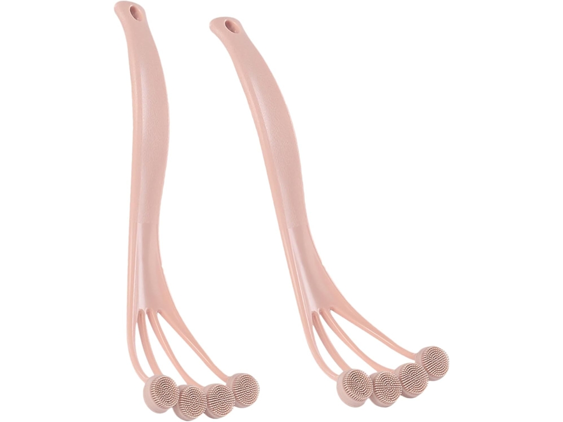 Lurelia Kit De 2 Escovas De Silicone Para Banho De Cuidado Corporal, Cabo Longo E Com Argola, Uso Diário Prático