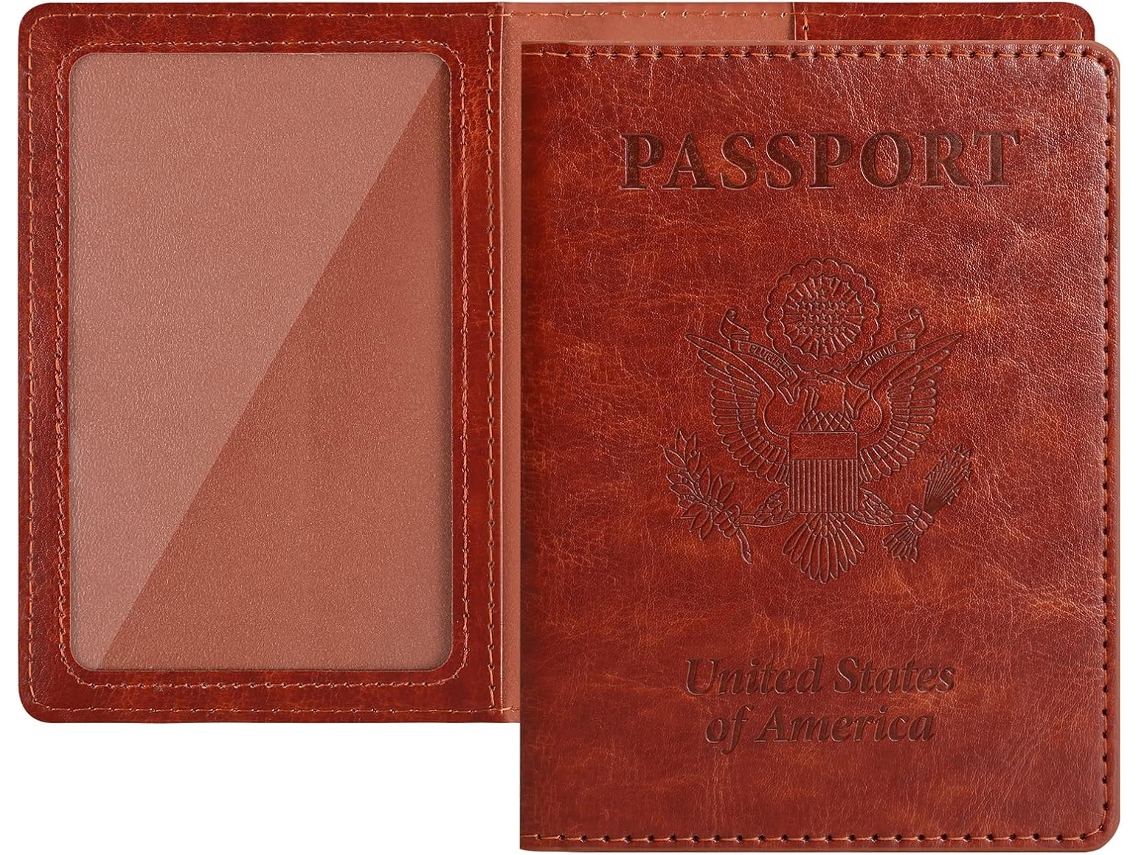 Conjunto De 2 Porta, Passaportes Marrons E Porta, Cartão De Vacinação, Certificado De Vacinação