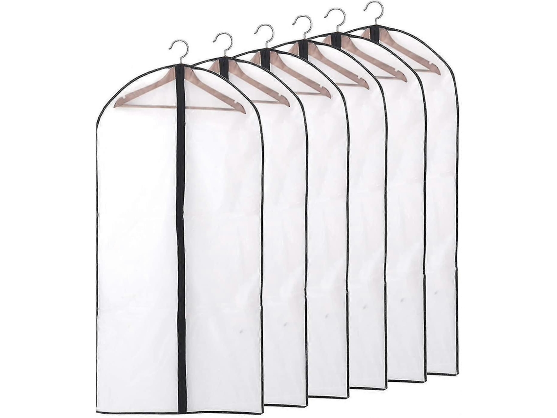 6 Capas De Roupa Transparentes Com Zíper Para Proteção De Roupas