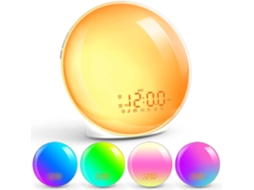 Despertador Com Simulador De Nascer Do Sol, Luz Ambiente Rgb, Alarme Duplo, Rádio Fm, Efeitos Sonoros Da Natureza, Luz Noturna.