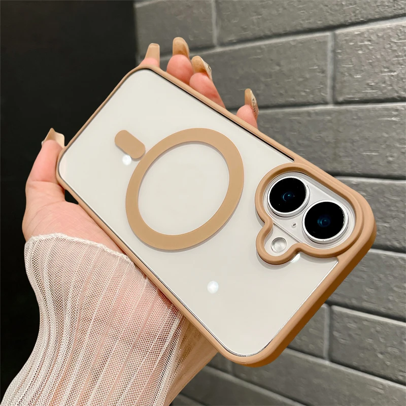 Capa Protetora Transparente (dourada Para Iphone 11 Pro Max), Com Carregamento Sem Fio Magnético.