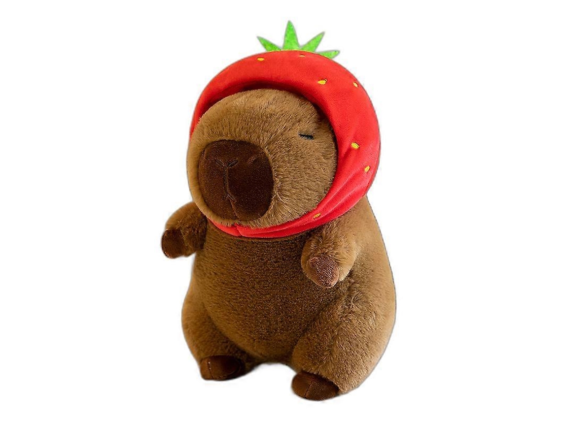 Brinquedo De Pelúcia Capivara Chapéu De Morango 23 Cm