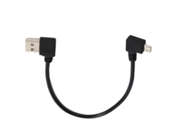 Cable de Datos Usb a Micro Usb Macho con Ángulo Recto, 24 Cm, Negro | S/MARCA