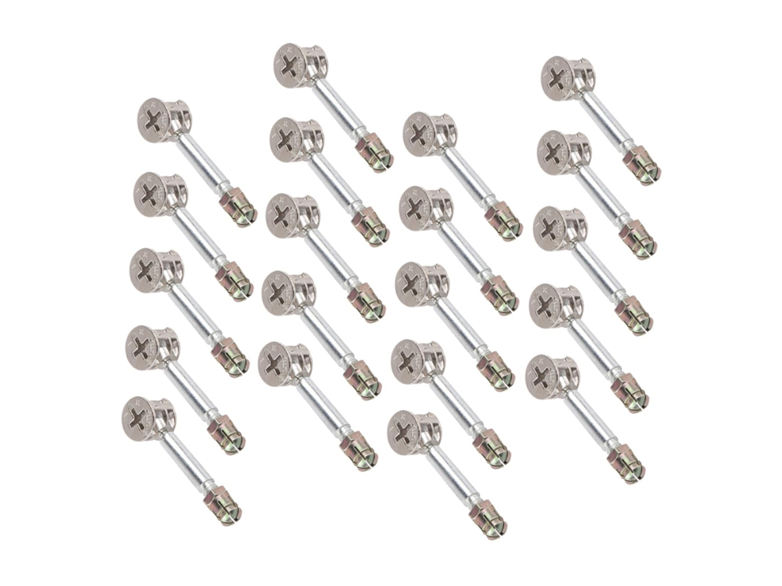 Conector Para Móveis, 20-conjuntos, Liga De Zinco E Ferro Prateado