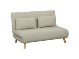 Sofá-cama, Sofá Reclinável, Sofá Com 2 Almofadas, Textura Aveludada, 130 X 78 X 79 Cm, Bege.