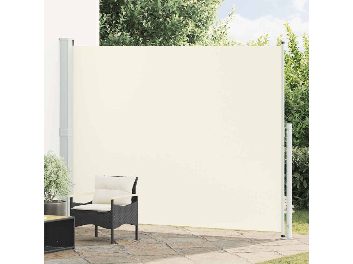 Vidaxl Toldo Lateral Retrátil Para Pátio 220x314 Cm Creme