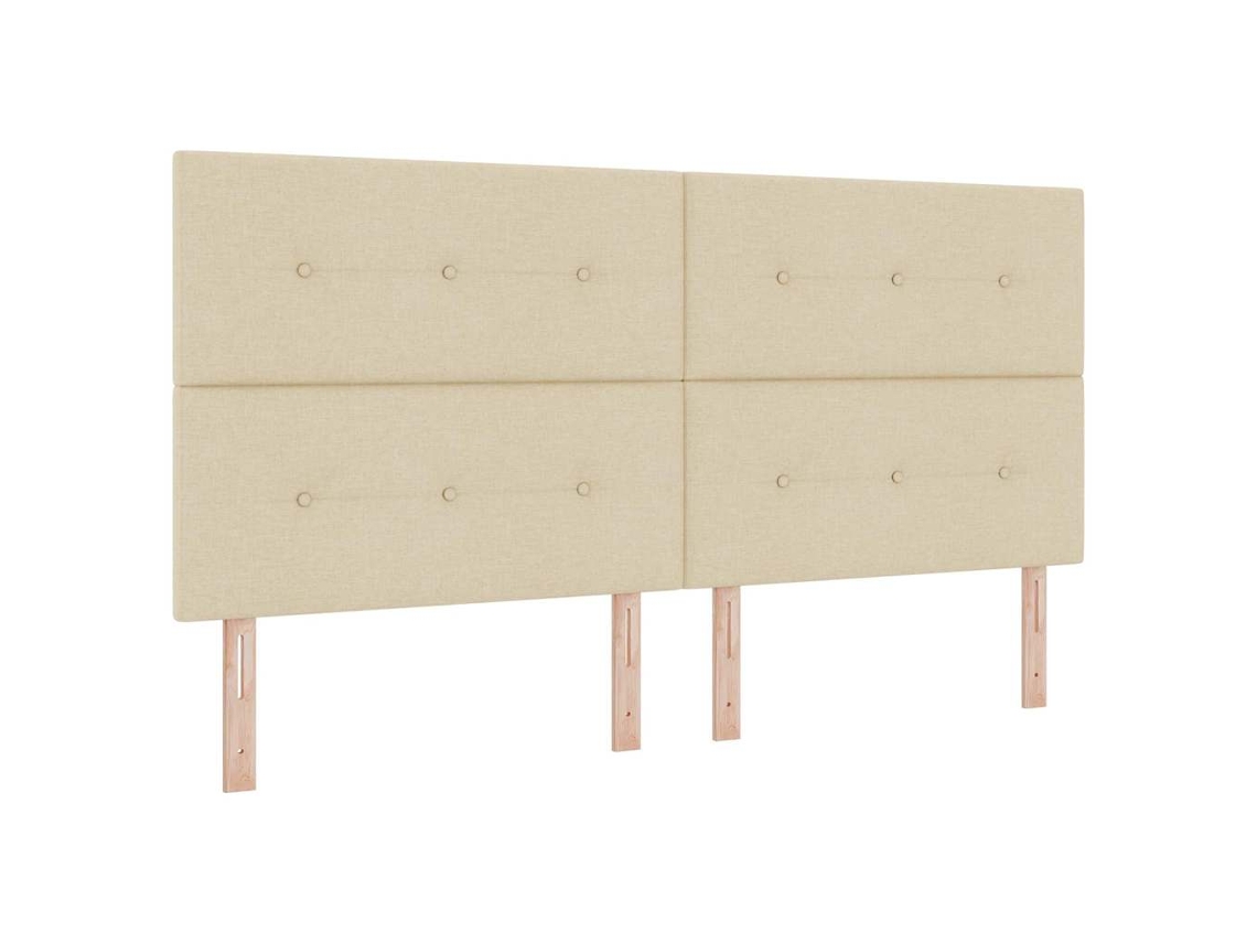 Cabeceira | Painel De Cama Ajustável Em Altura Com Cabeceira Creme 200 Cm Tecido