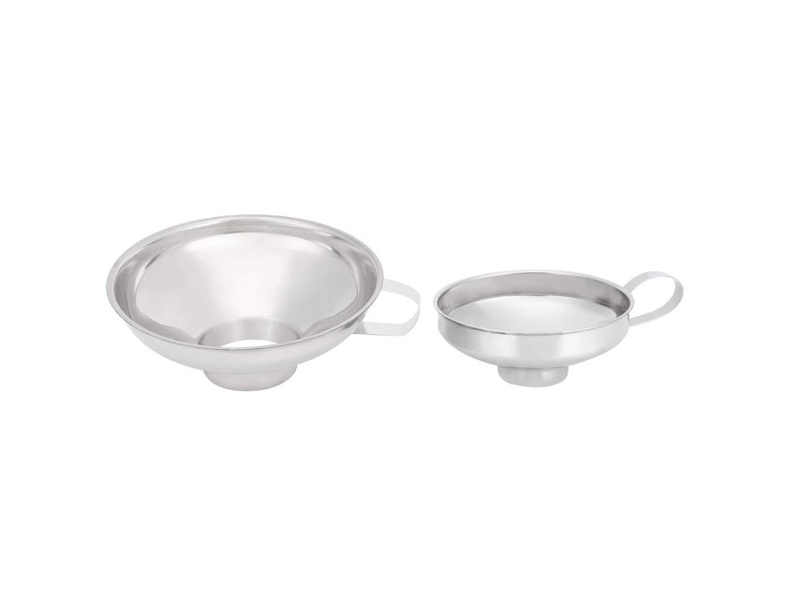 Conjunto De 2 Funis Aço Inoxidável Com Boca Larga Para Enlatar, Ideais Para Encher E Transferir Alimentos Na Cozinha