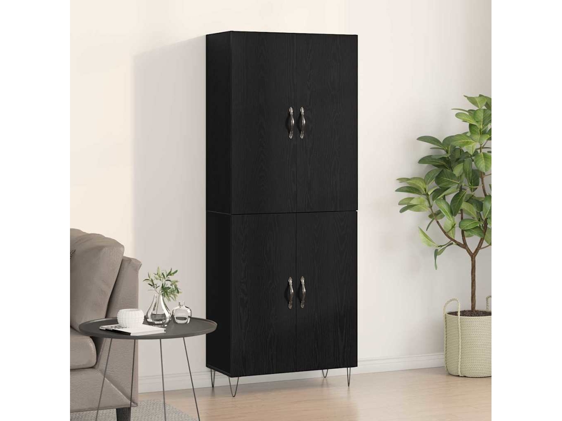 Vidaxl Buffê 2 Pcs Carvalho Preto Madeira Engenheirada E Vidro