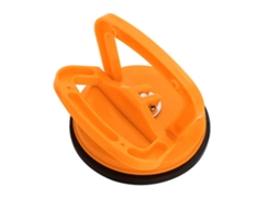 Extrator de amassados por sucção com garra única em borracha ABS para reparo de carros, levantador a vácuo resistente na cor laranja.